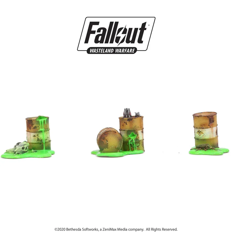 Modiphius Fallout Wasteland Warfare Radioactive Containers scenari
