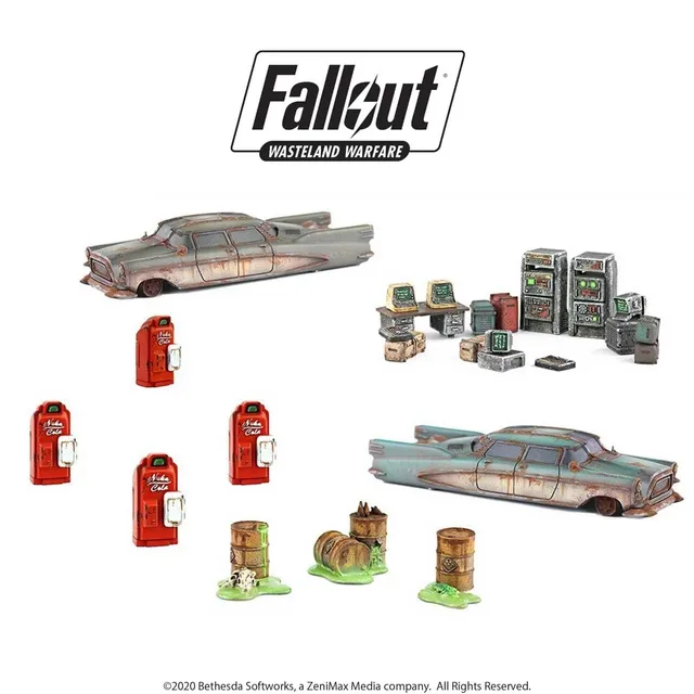Modiphius Fallout Wasteland Warfare Starter Scenic Set terrain resina