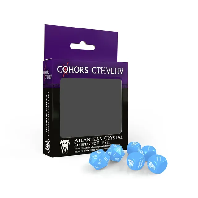 Cohors Cthulhu Atlantean Crystal Dice Pack dadi 6 pezzi 2d20