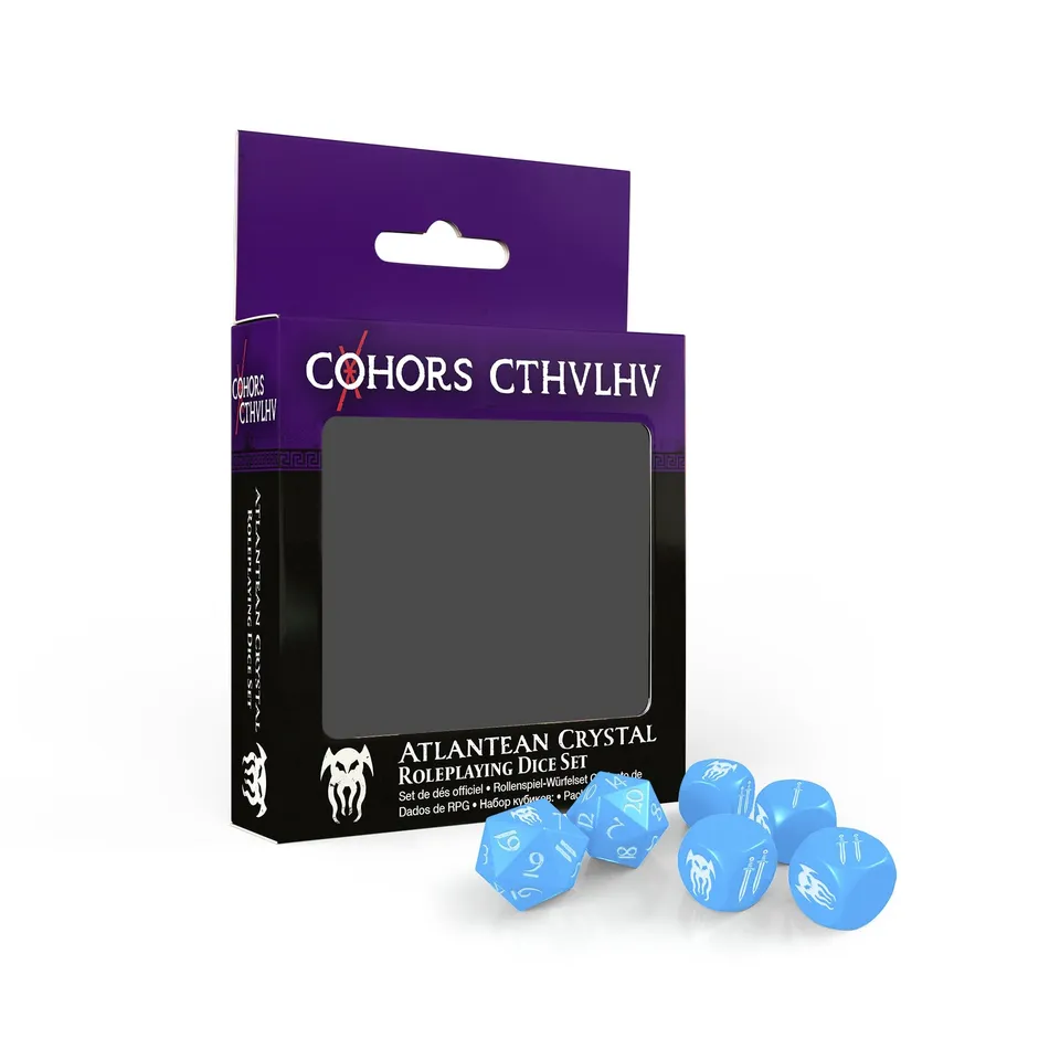 Cohors Cthulhu Atlantean Crystal Dice Pack dadi 6 pezzi 2d20