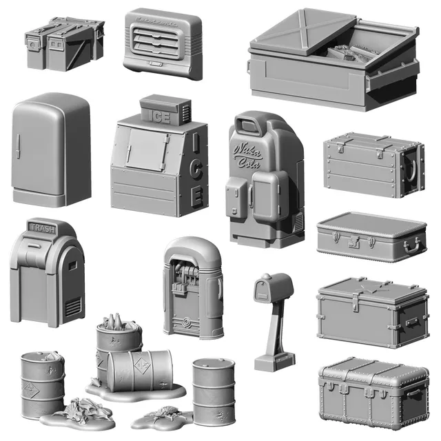 Modiphius Fallout Streets of Boston STL file stampa 3D scenari