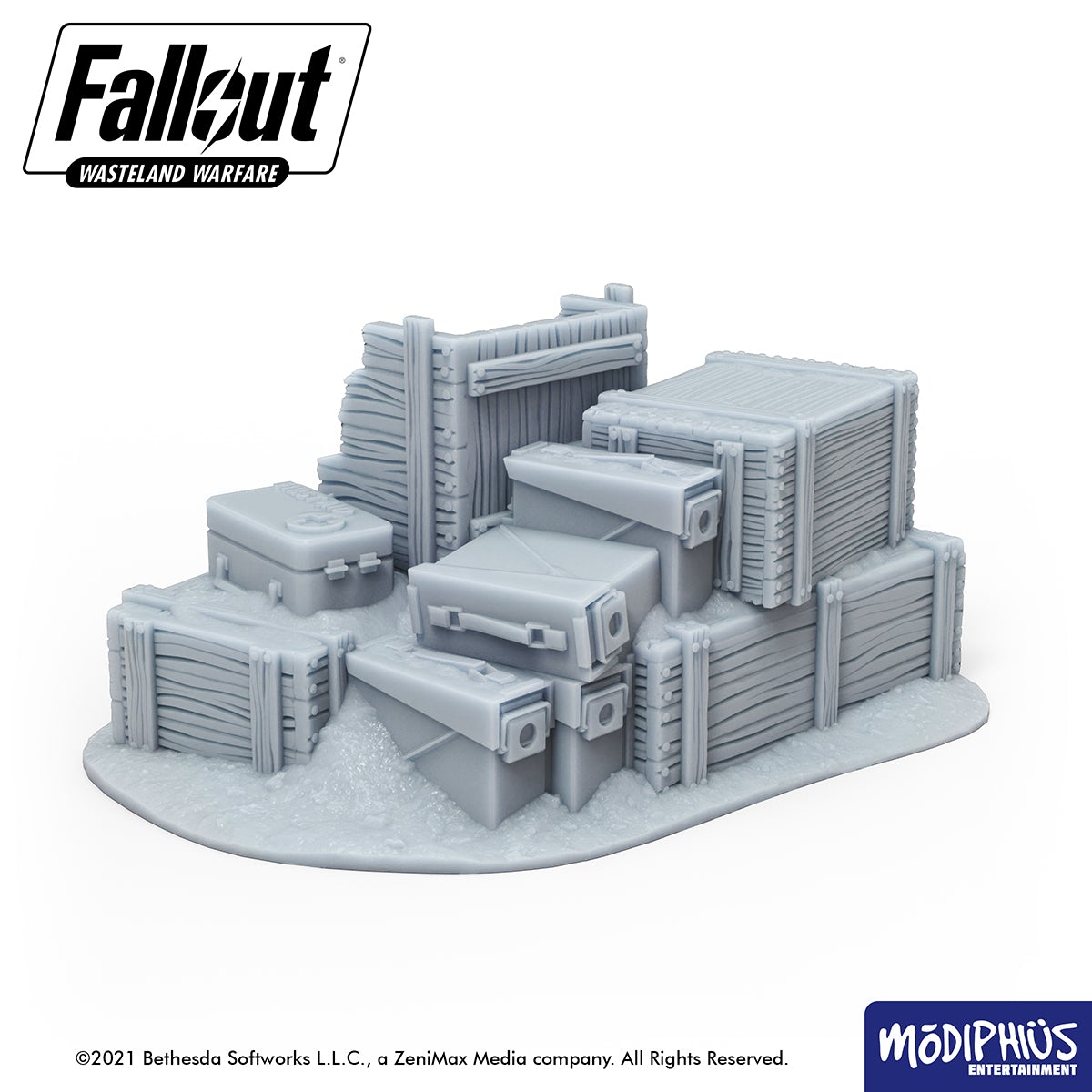 Fallout Wasteland Warfare Barrels Crates Coffins file STL stampa 3D