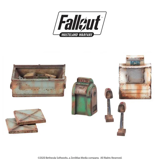 Fallout Wasteland Warfare Boston Street Scatter scenici 32mm