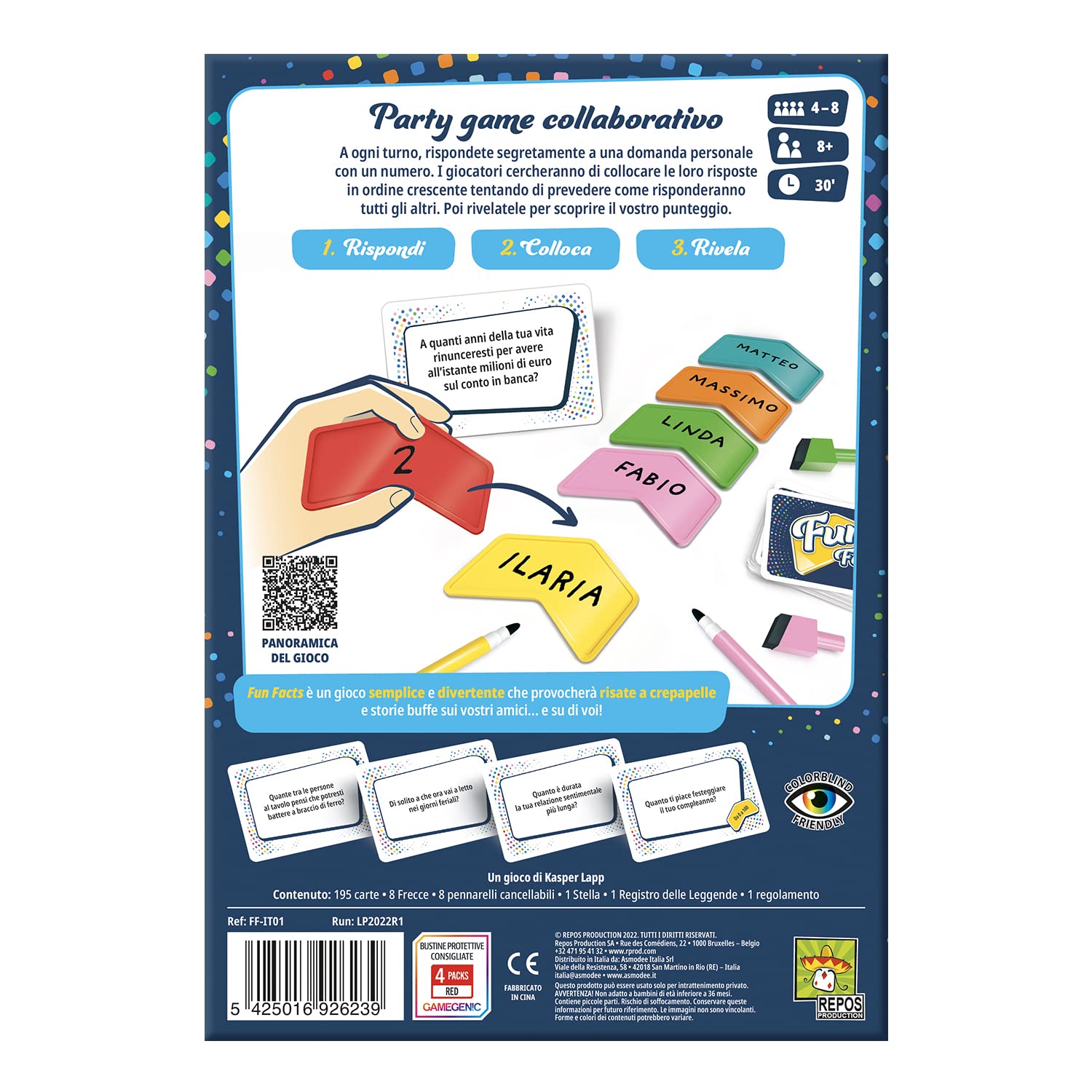 Asmodee Fun Facts gioco da tavolo collaborativo 4-8 giocatori