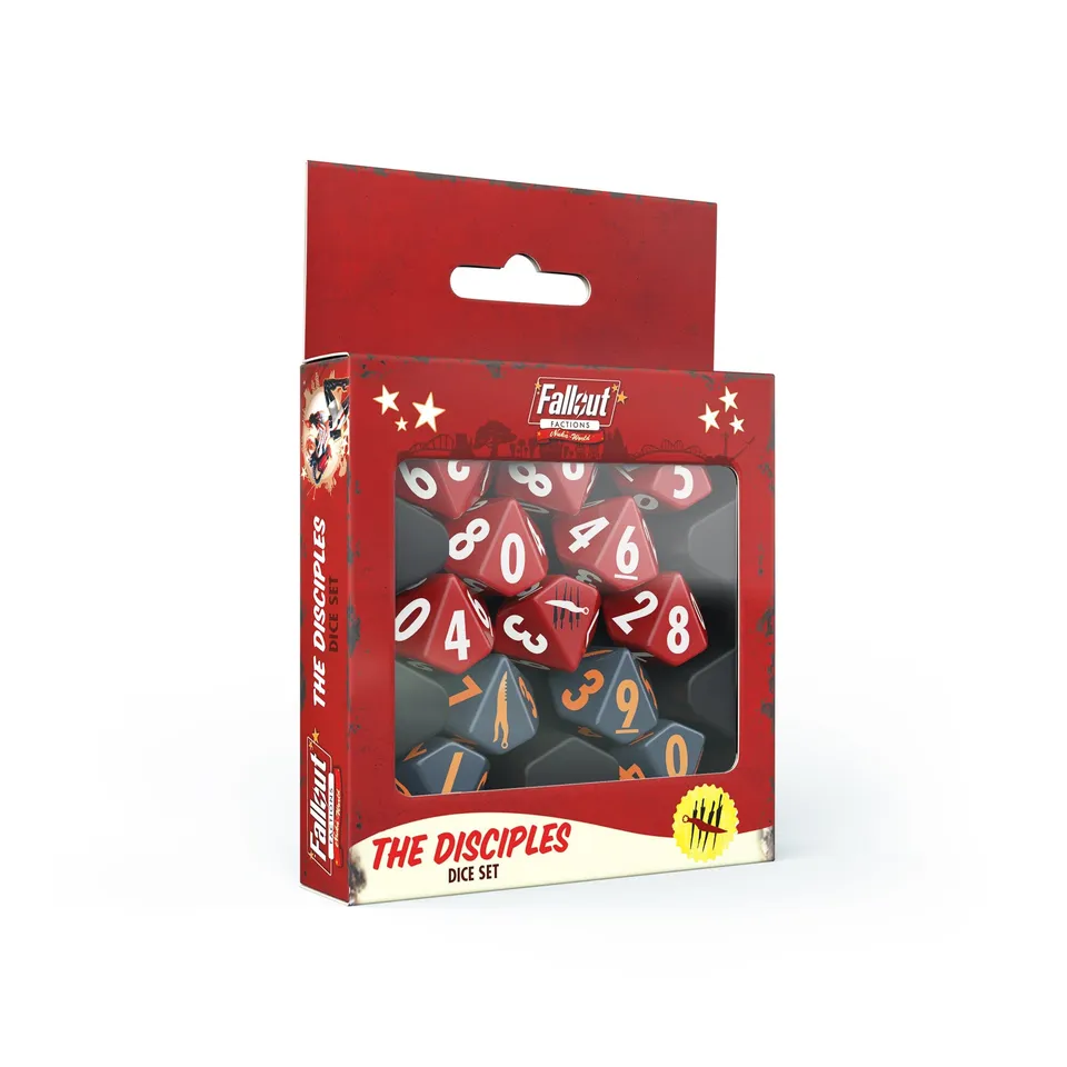 Modiphius Fallout Factions Dice Set dadi The Disciples 12 pezzi