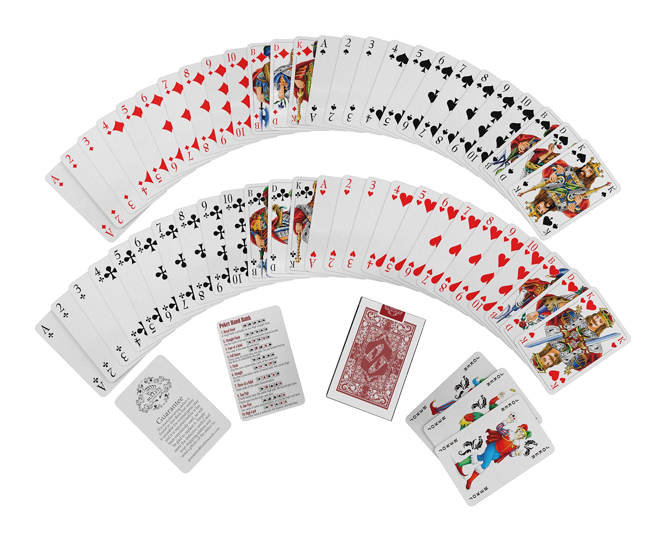 Bullets Set Carte da Ramino plastica 2 mazzi custodia similpelle