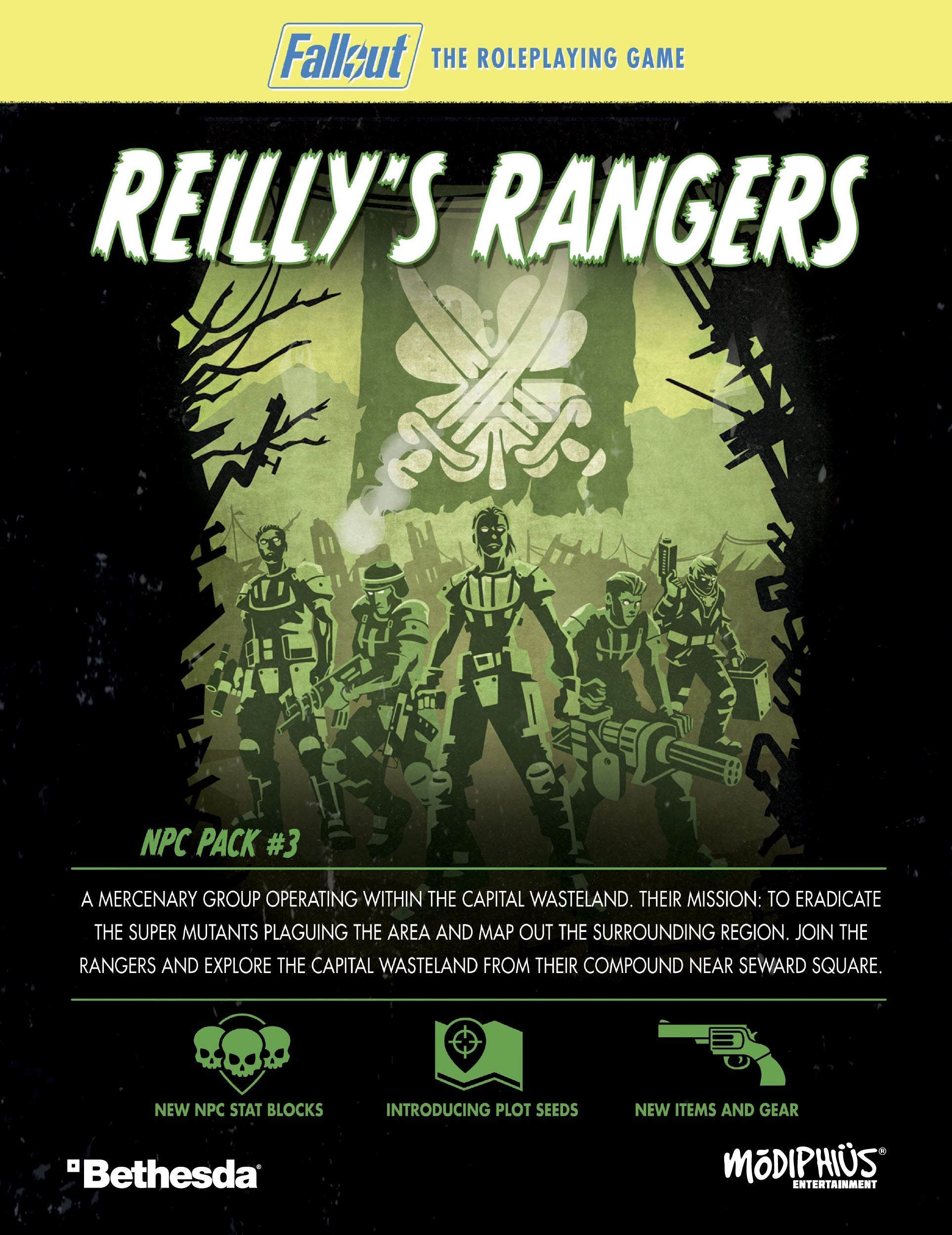 Fallout 2d20 NPC Pack 3 Reilly's Rangers PDF 22 pagine