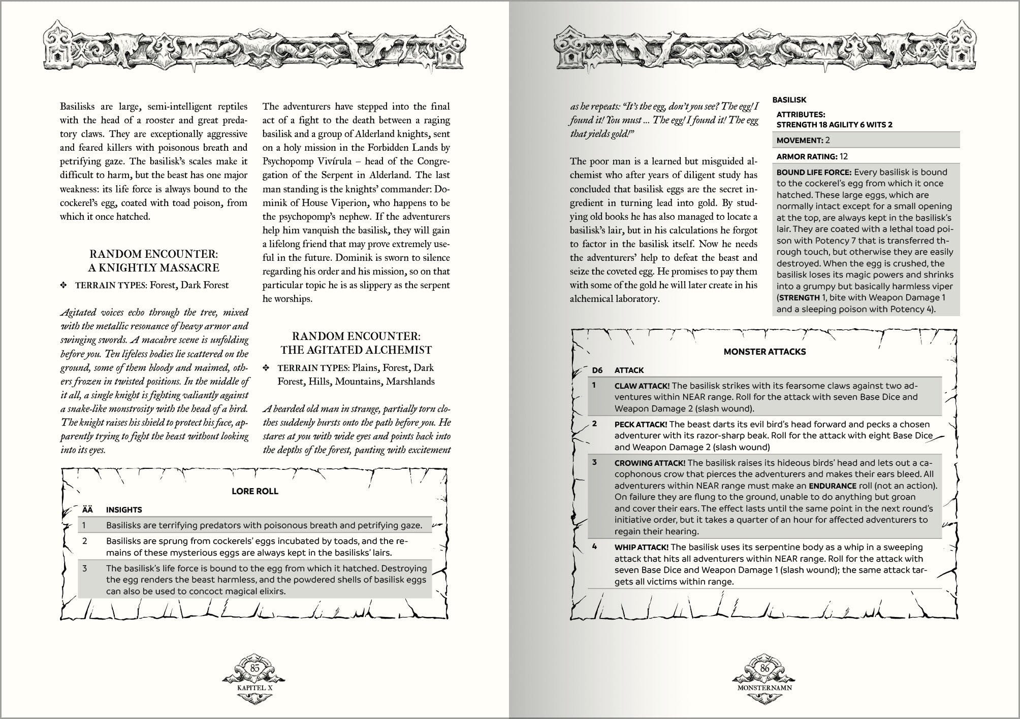 Modiphius Forbidden Lands Book of Beasts bestiario GDR rigido