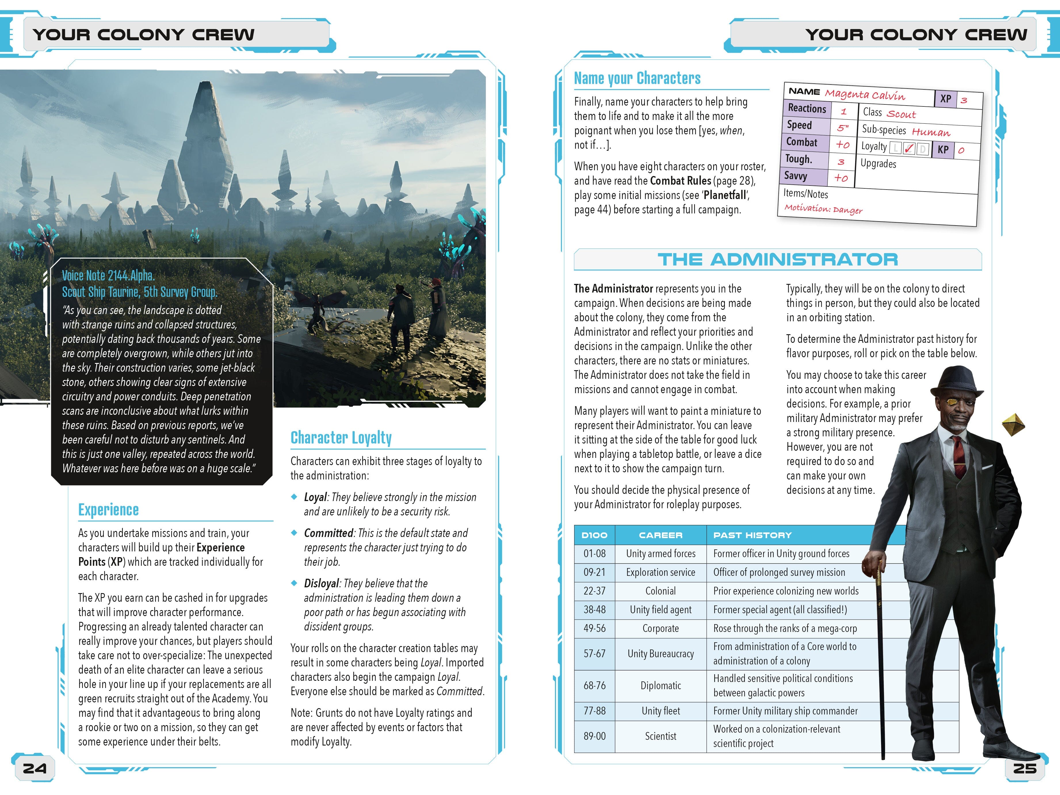 Modiphius Five Parsecs Planetfall libro gioco miniature solo
