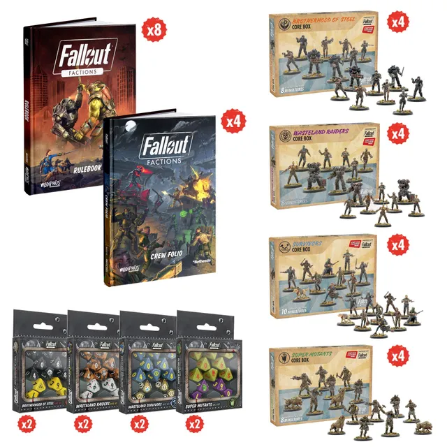 Fallout Factions Season 2 Retailer Bundle box miniature regolamento
