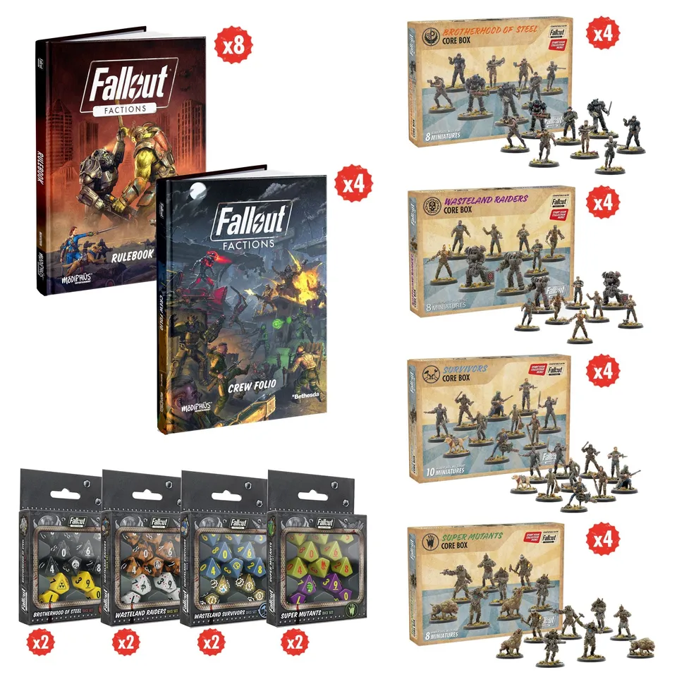 Fallout Factions Season 2 Retailer Bundle box miniature regolamento