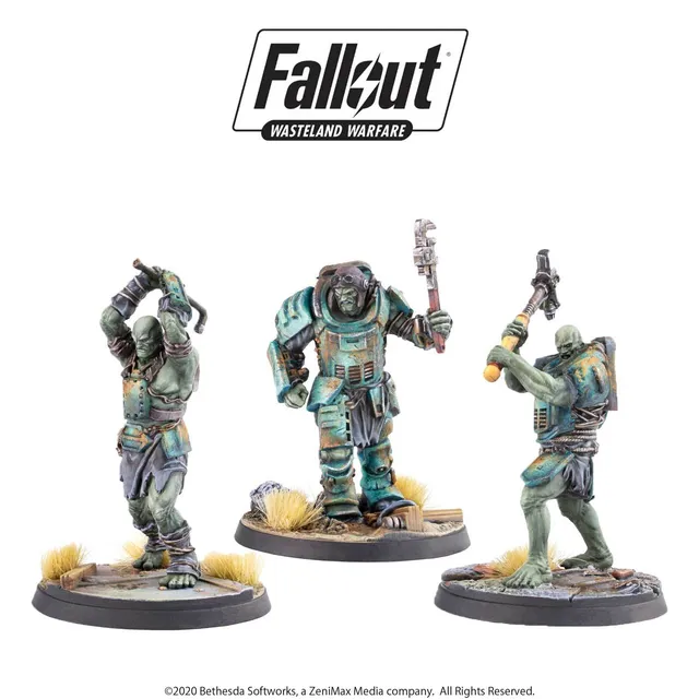 Modiphius Fallout Wasteland Warfare Skirmishers miniature Super Mutanti x3