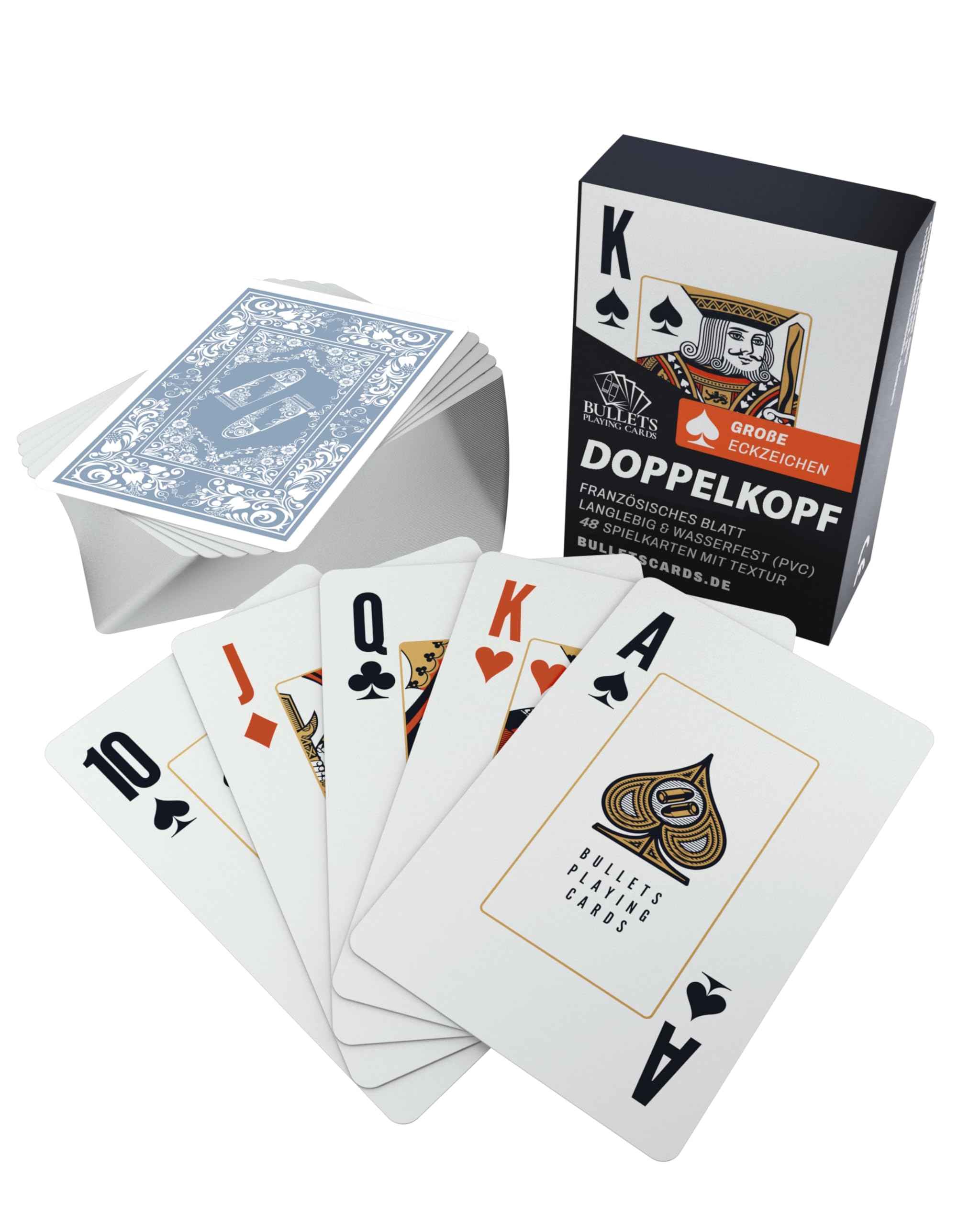 Cards&Co Bullets carte da gioco plastica indice Jumbo 2x24 foglia francese