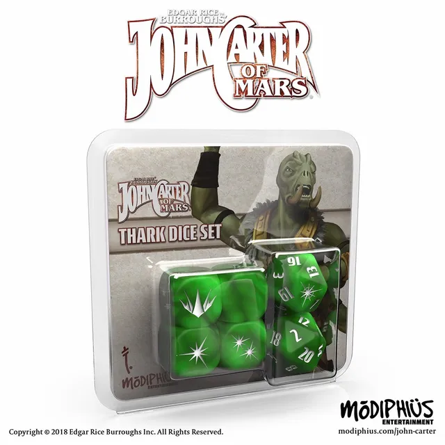 Modiphius John Carter Thark Dice Set dadi verdi 6 pezzi