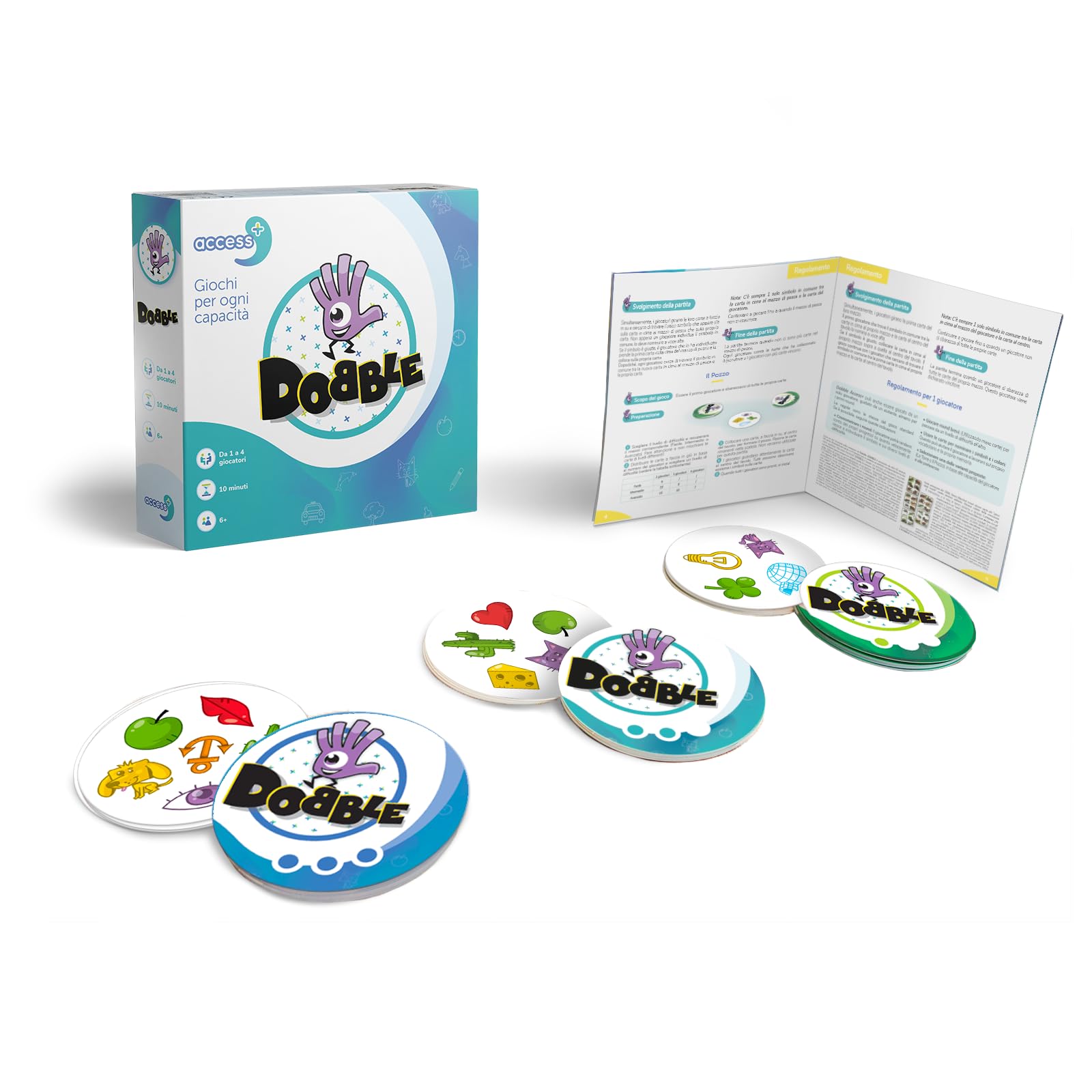 Asmodee Dobble Access+ gioco di osservazione carte grandi