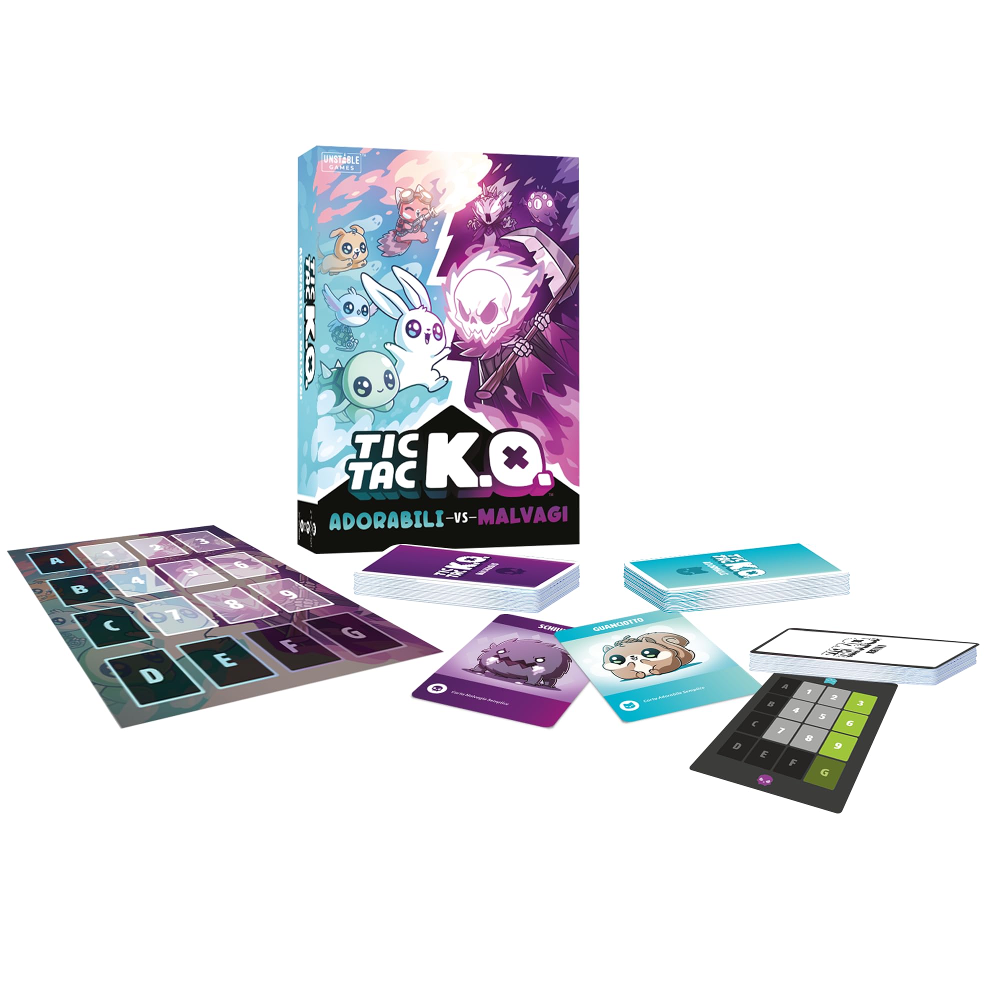Asmodee TIC TAC K.O. Adorabili vs Malvagi gioco tris