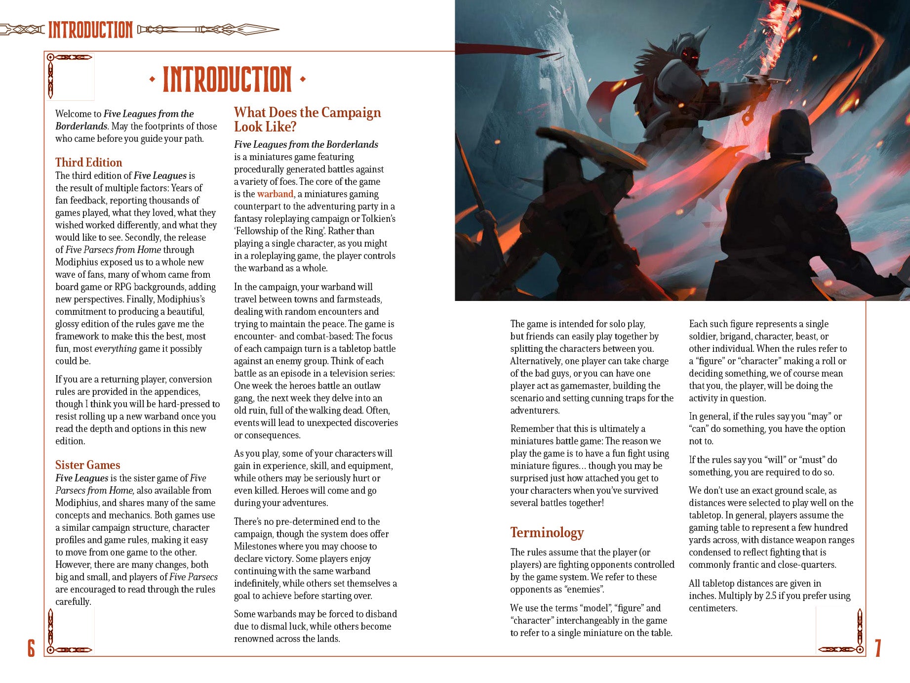 Modiphius Five Leagues from the Borderlands wargame PDF solo