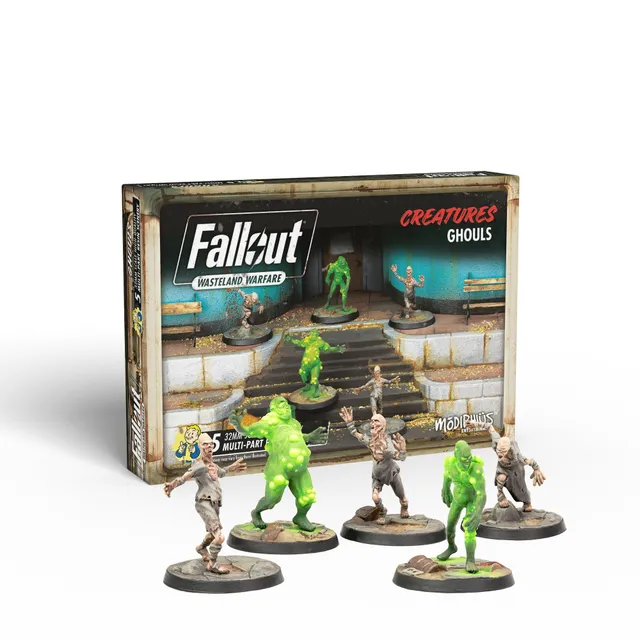Modiphius Fallout Wasteland Warfare Creatures Ghouls miniature 5 pezzi