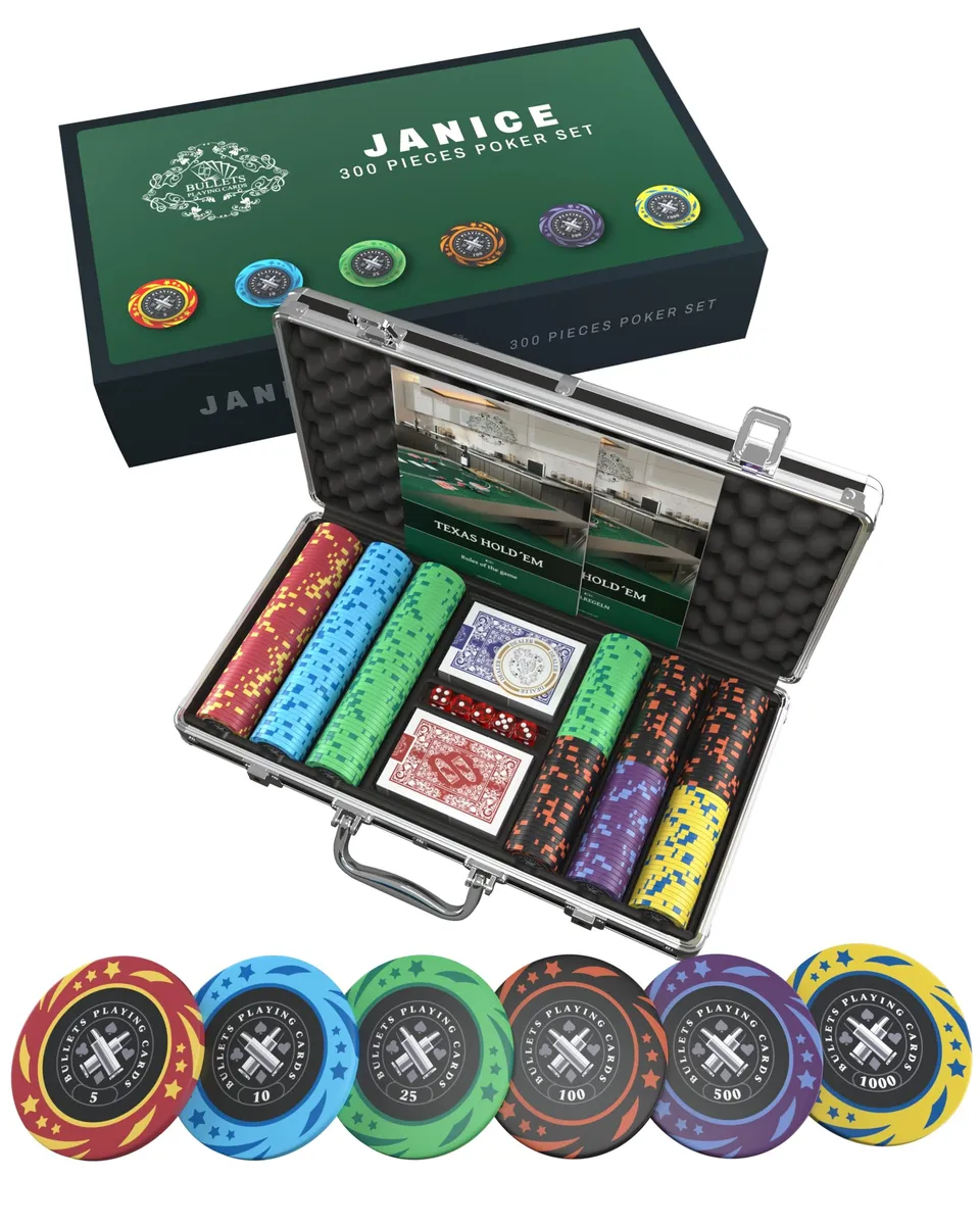 Bullets Janice Set Poker 300 Chips Valigetta Carte Dadi