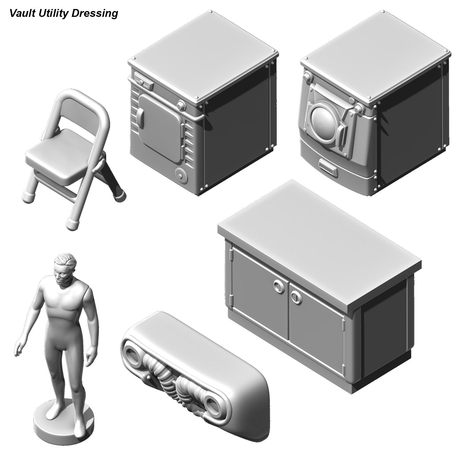Fallout Wasteland Warfare Vault Interior file STL arredi
