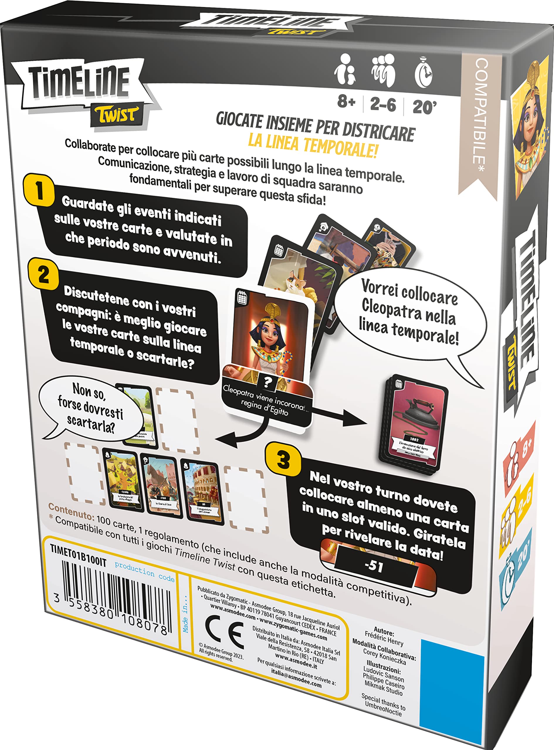 Asmodee Timeline Twist gioco di carte cooperativo 2-6