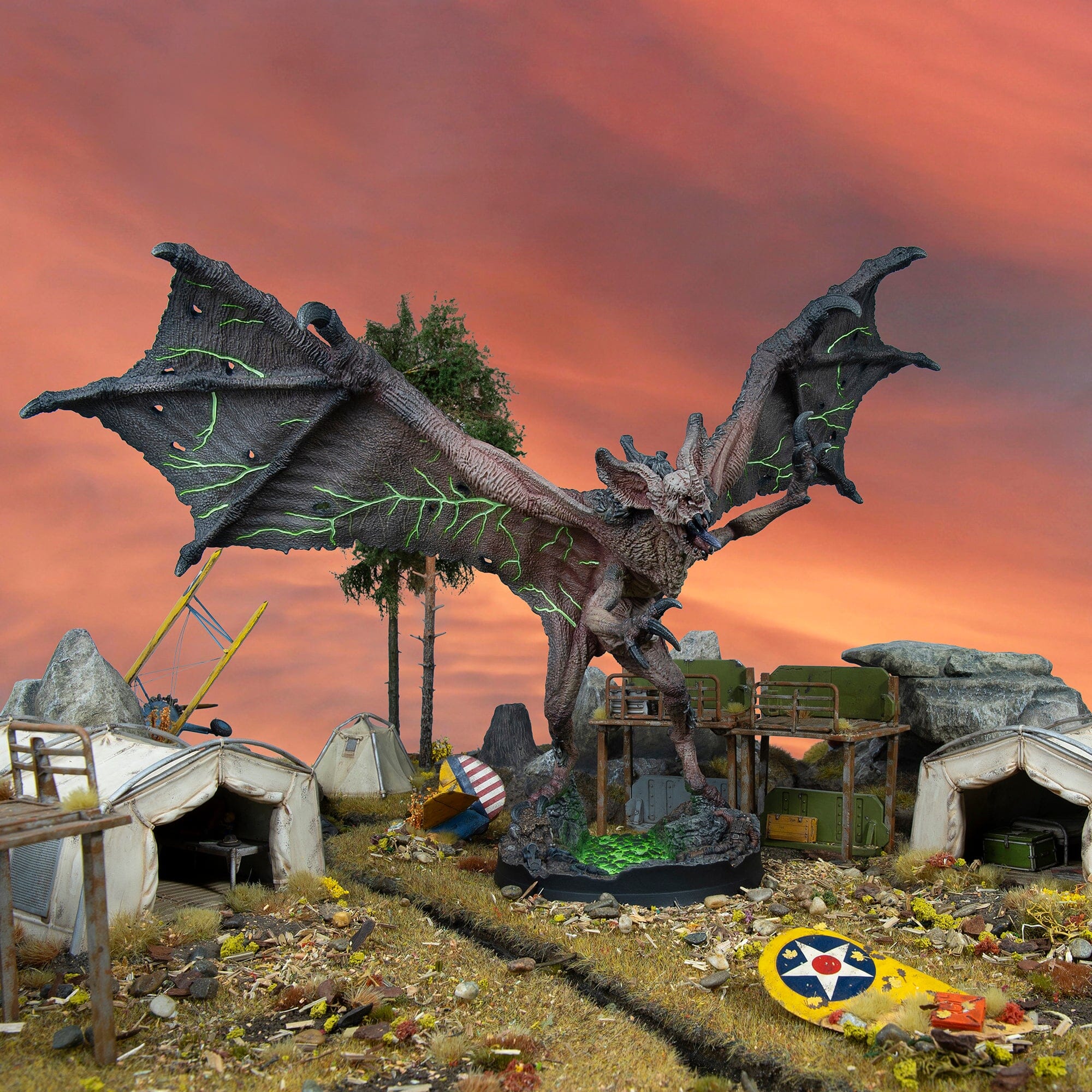 Fallout Miniatures Regina Scorchbeast Scorched Resina 32mm