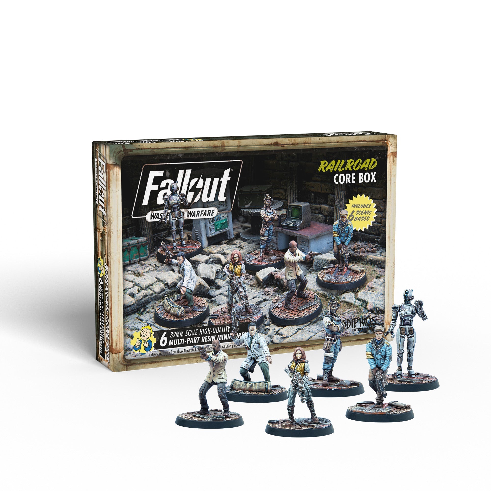 Modiphius Fallout Wasteland Warfare Railroad Core Box 6 miniature