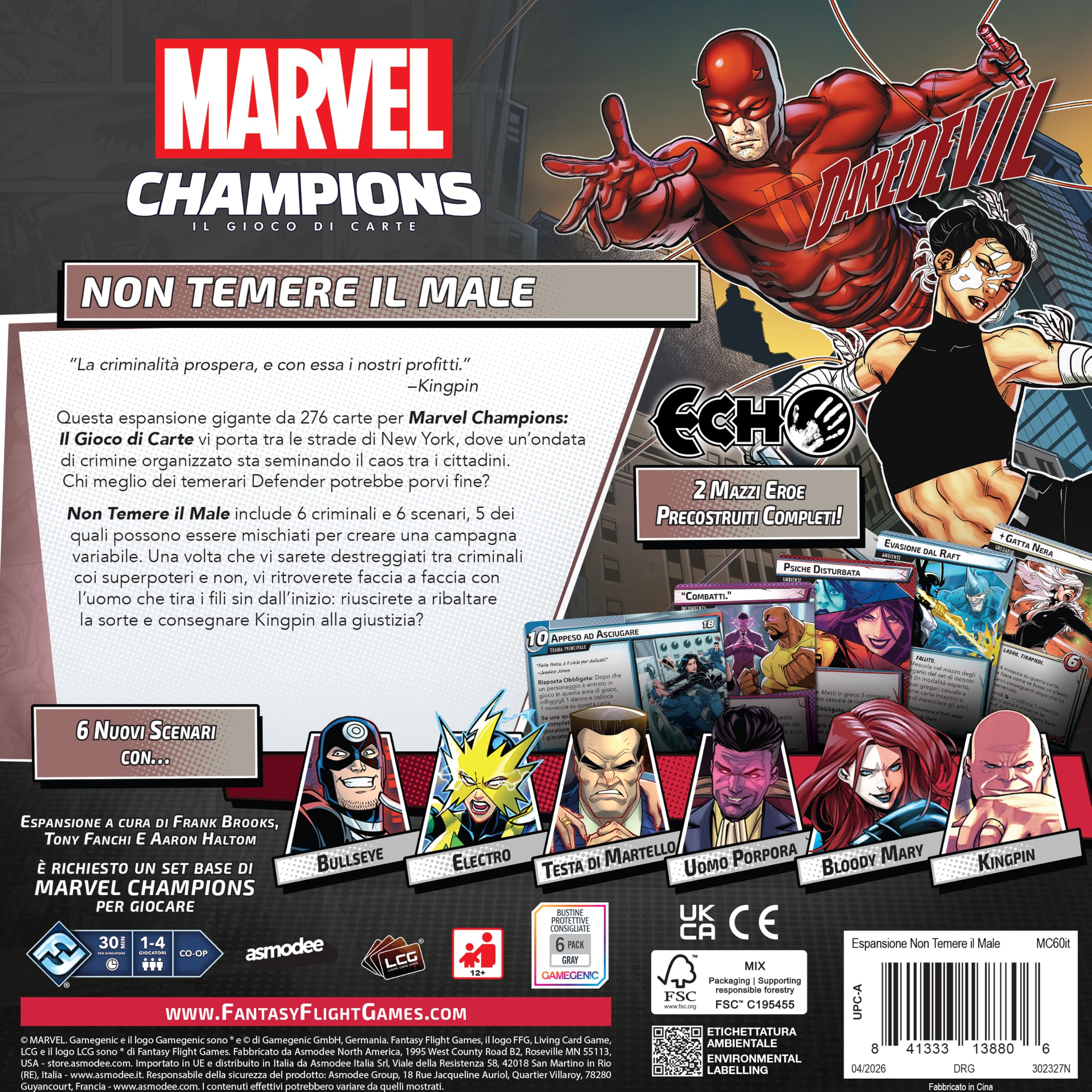 Marvel Champions Non Temere il Male espansione gioco carte italiano