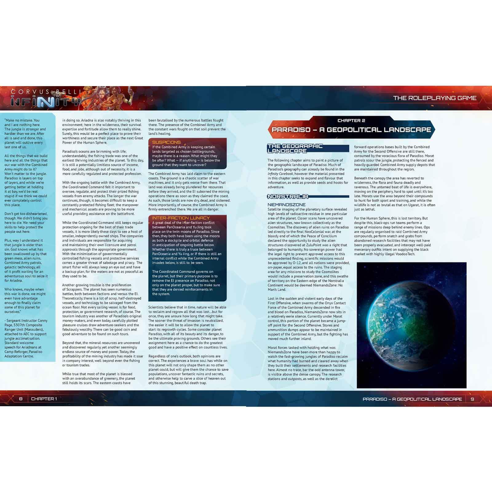 Modiphius Infinity Paradiso manuale PDF gioco di ruolo