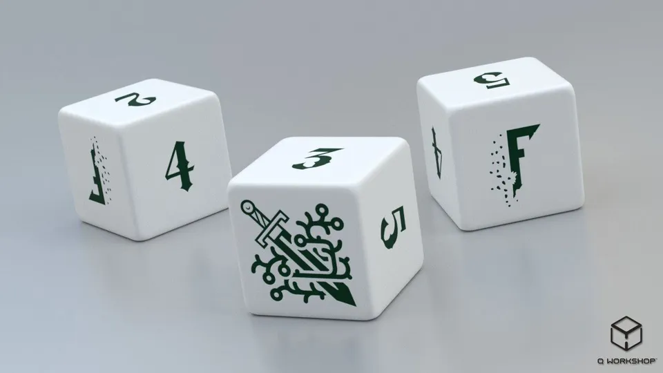 Fragged Kingdom set 3 dadi D6 personalizzati gioco di ruolo