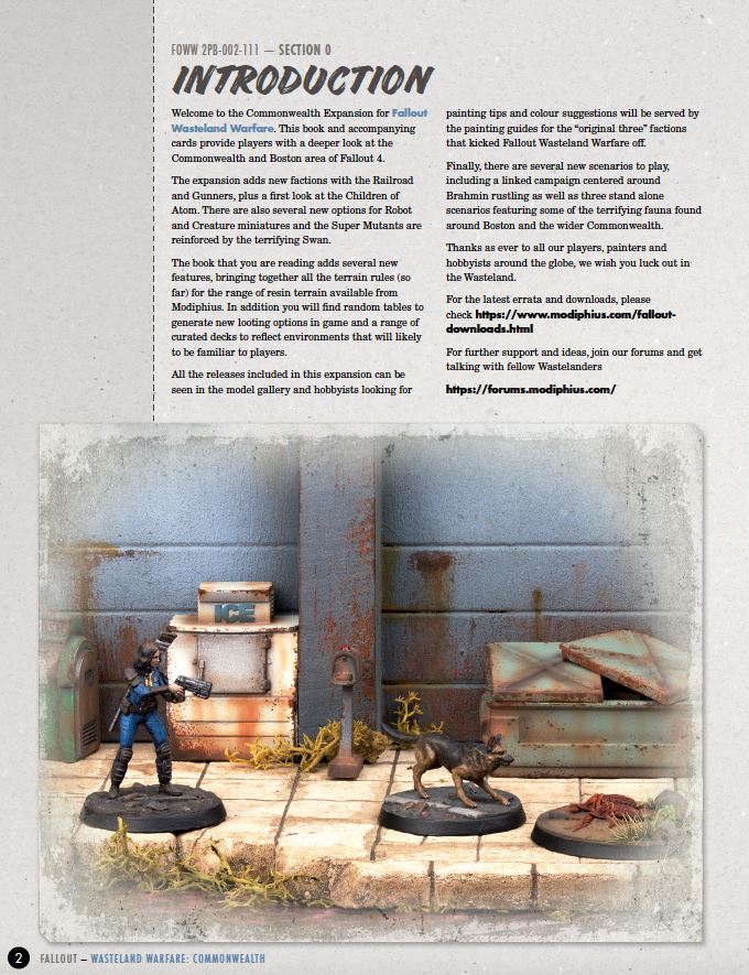 Modiphius Fallout: Wasteland Warfare The Commonwealth Rules gioco miniature
