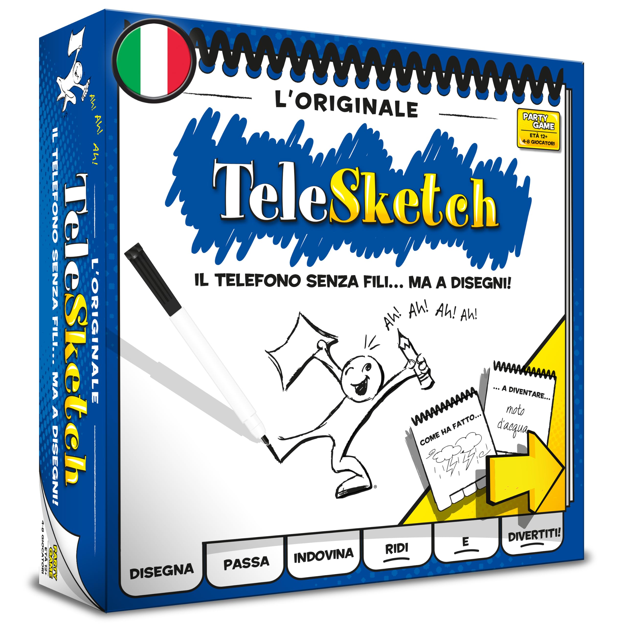 Asmodee Telesketch Nuova Versione gioco da tavolo disegno 4-8 giocatori