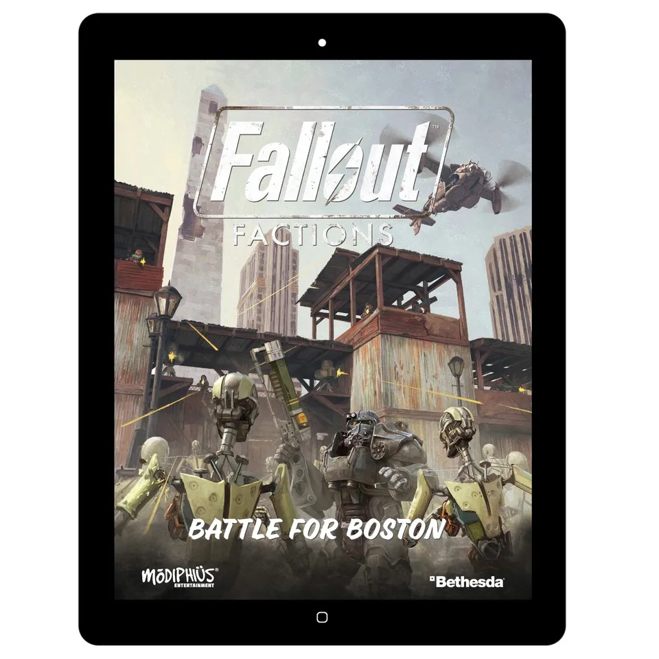Modiphius Fallout: Factions Battle for Boston regolamento PDF 106 pagine