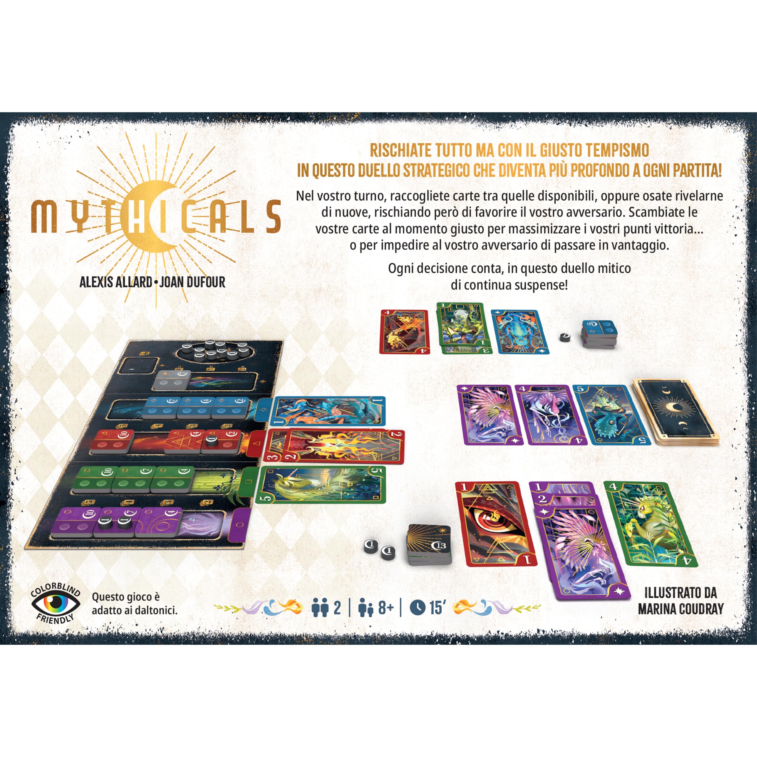 Asmodee Mythicals gioco carte duello 2 giocatori italiano