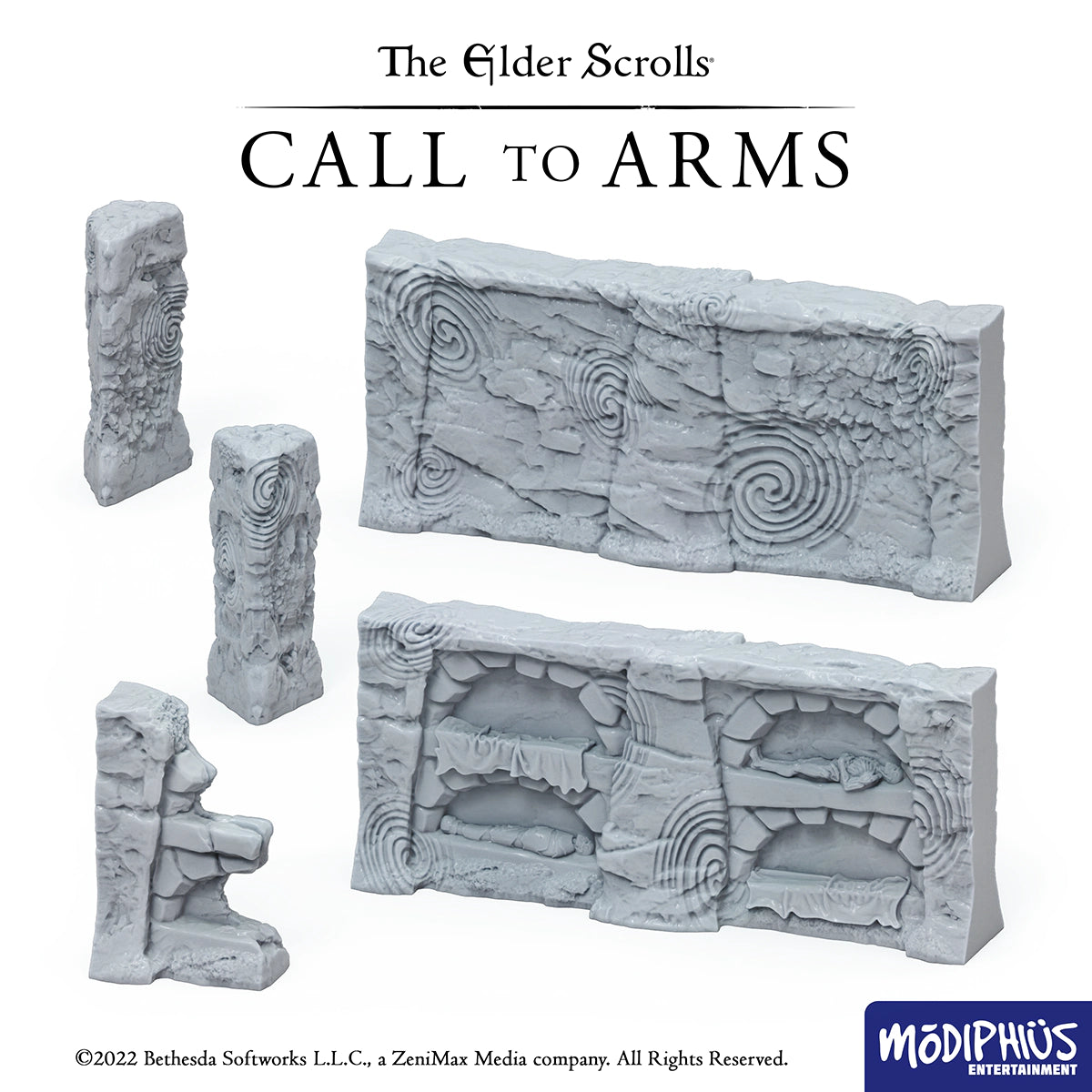 Modiphius Elder Scrolls Call to Arms Nord Tomb Walls scenico STL