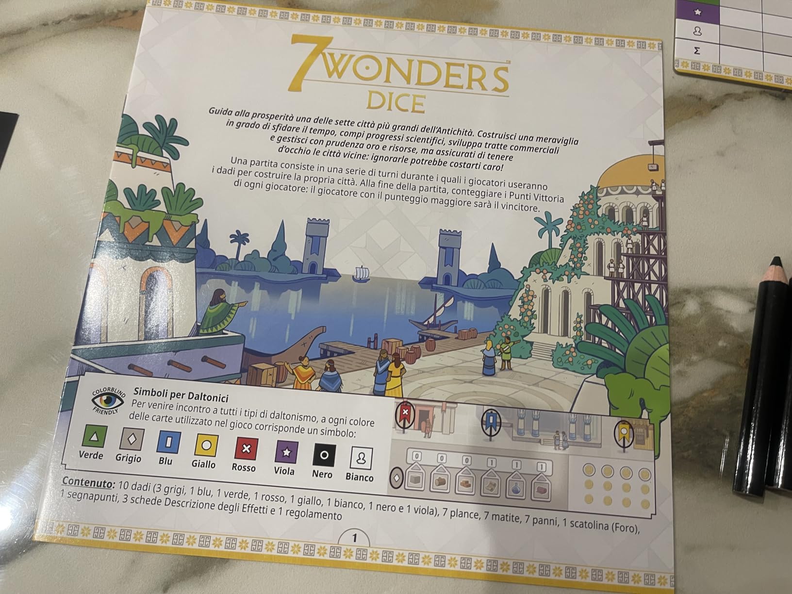 Asmodee 7 Wonders Dice gioco da tavolo roll & write italiano