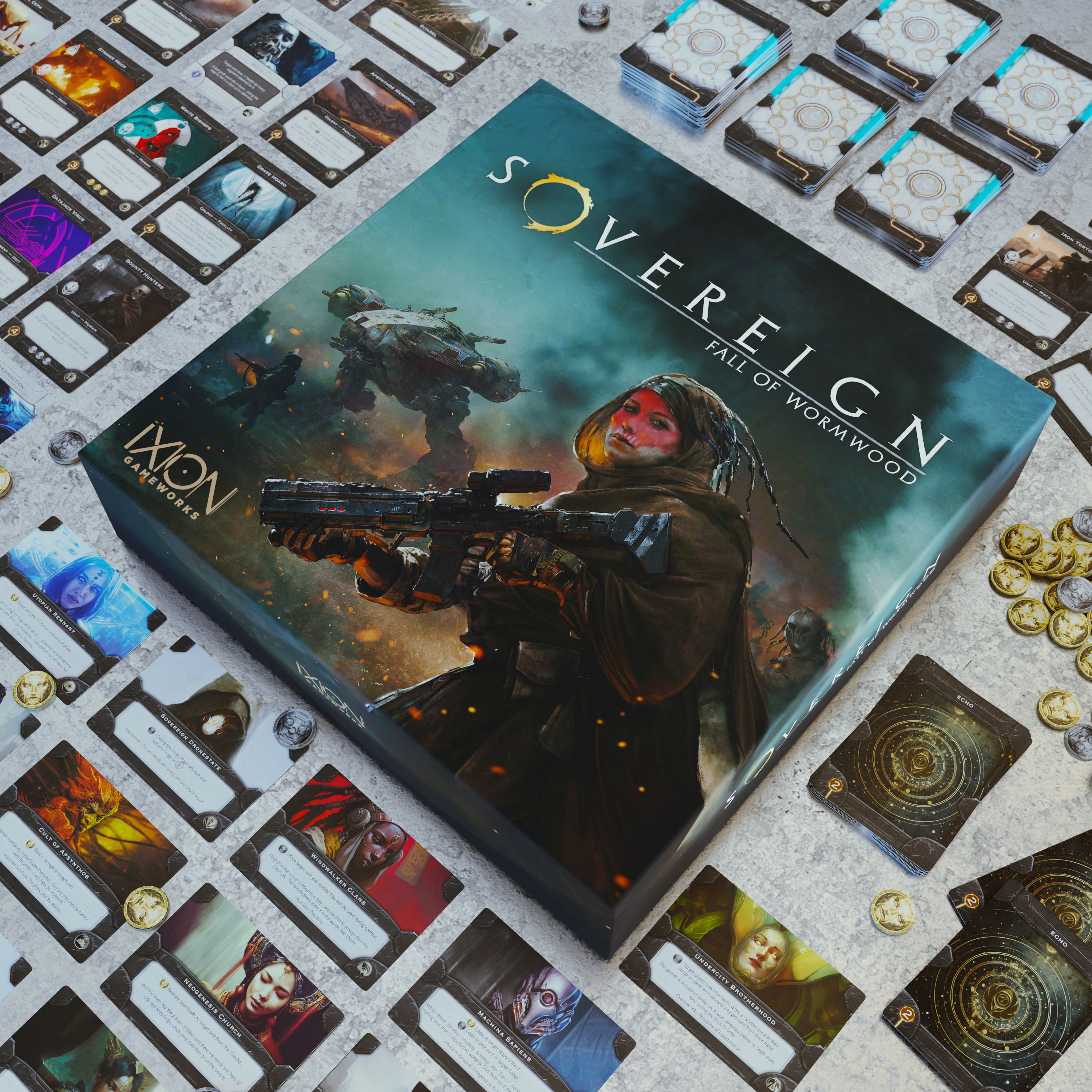 Modiphius Sovereign Fall of Wormwood gioco di carte 2-4 giocatori
