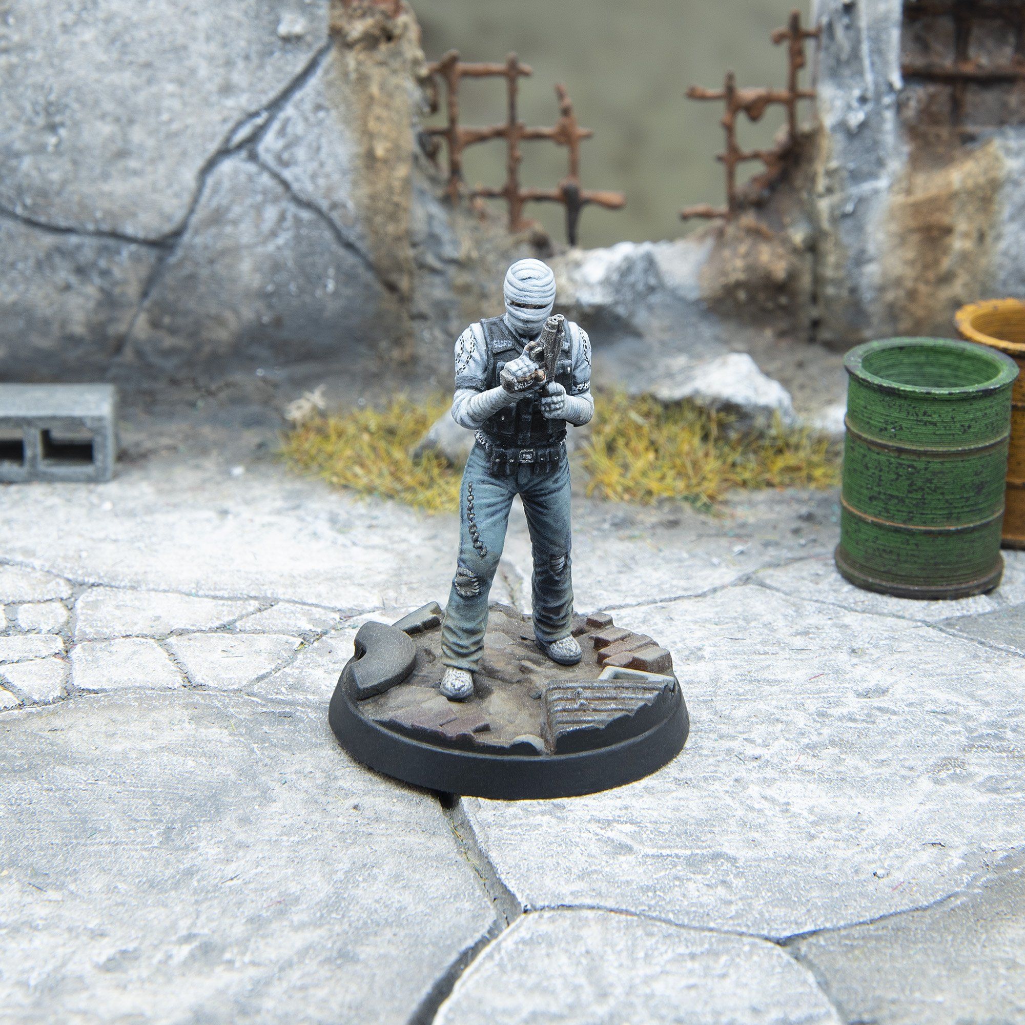 Modiphius Fallout Wasteland Warfare Burned Man miniatura promo