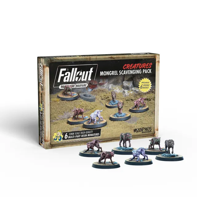 Modiphius Fallout Wasteland Warfare Mongrel Scavenging Pack 6 Resina