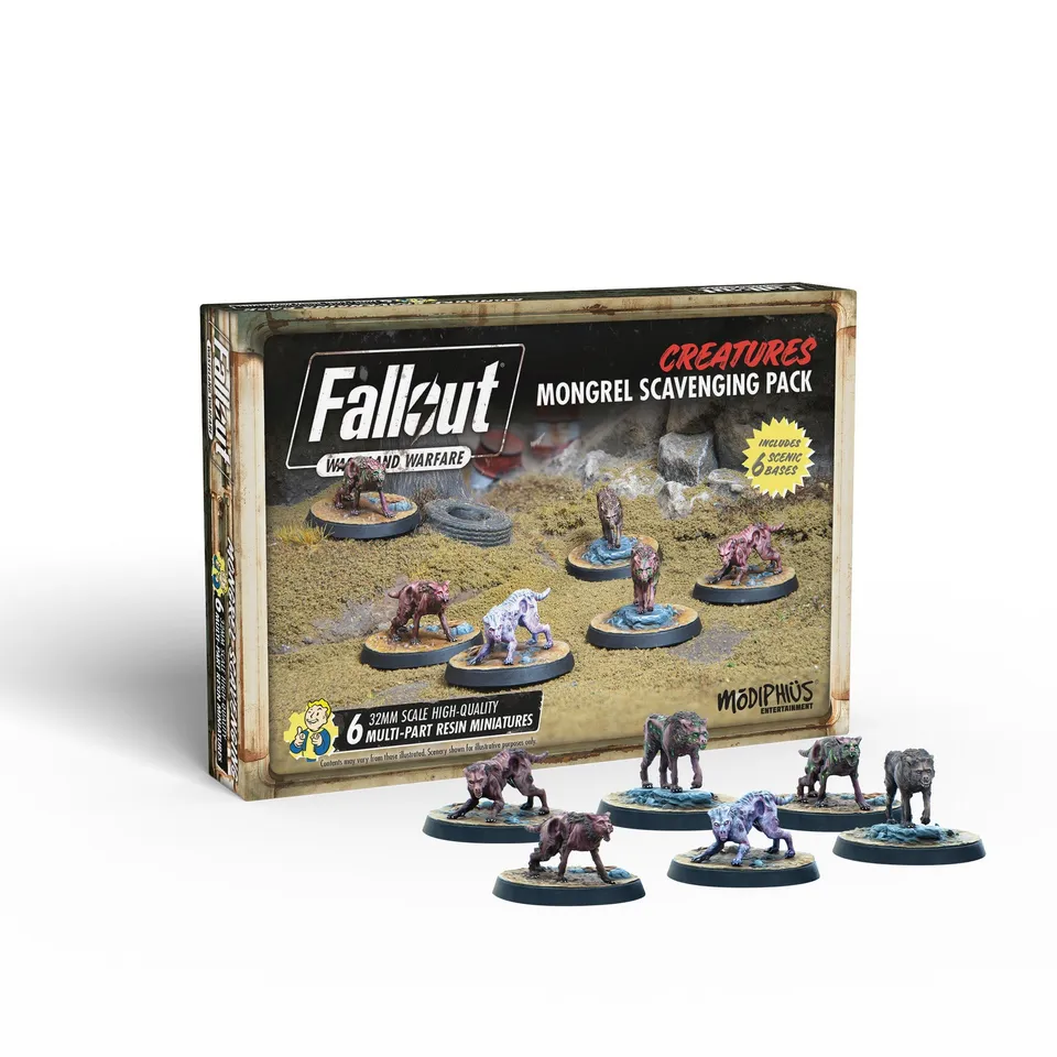 Modiphius Fallout Wasteland Warfare Mongrel Scavenging Pack 6 Resina