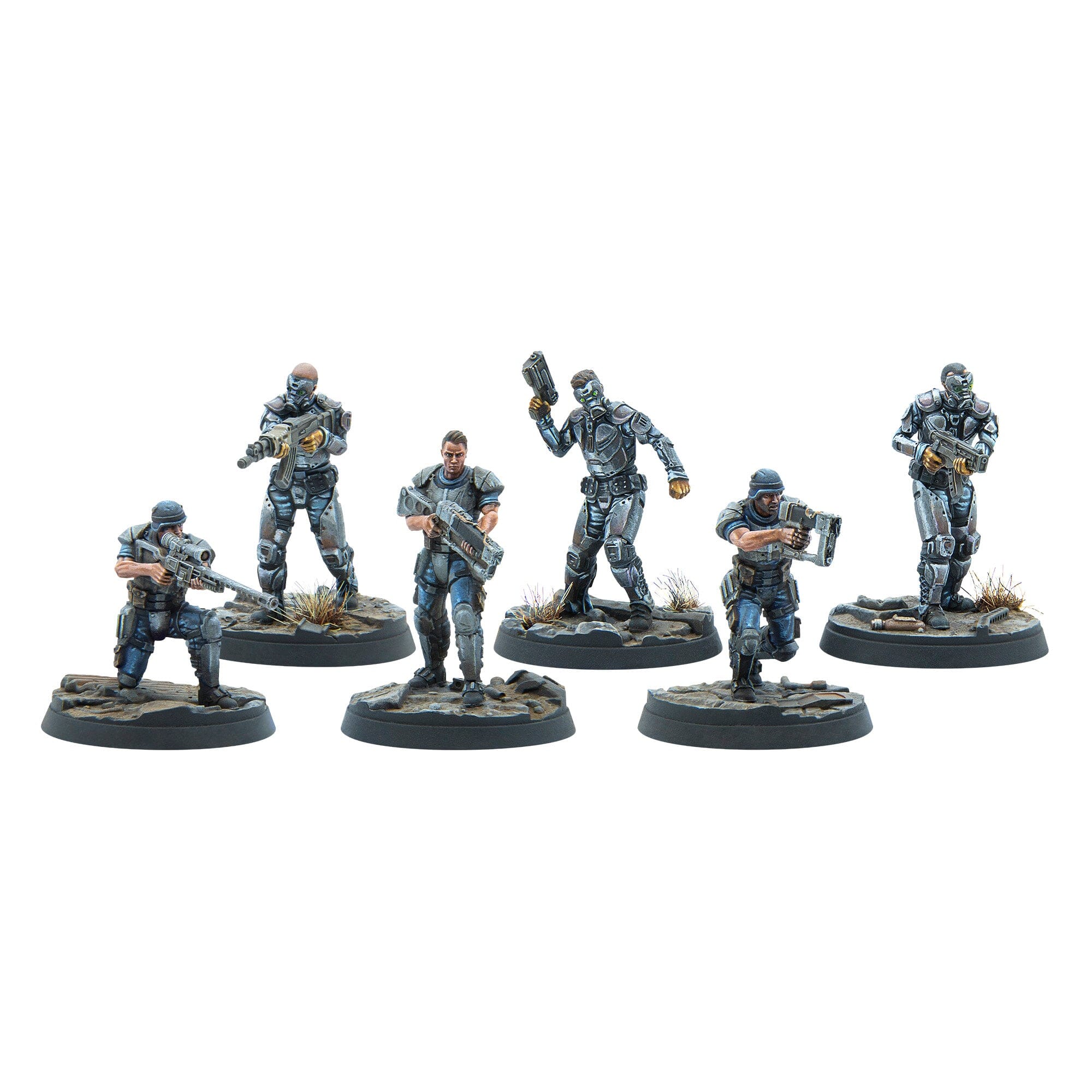 Modiphius Fallout: Wasteland Warfare Enclave Assault Force set miniature 6 pezzi