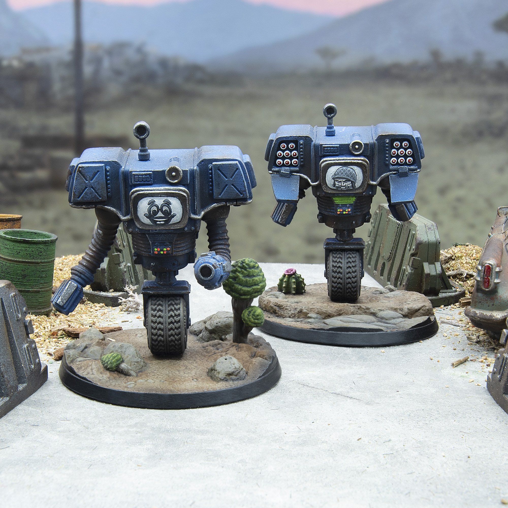 Modiphius Fallout Wasteland Warfare Securitron Enforcers miniature