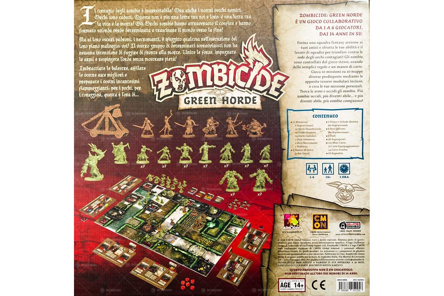 Asmodee Zombicide Green Horde gioco da tavolo base 1-6 cooperativo