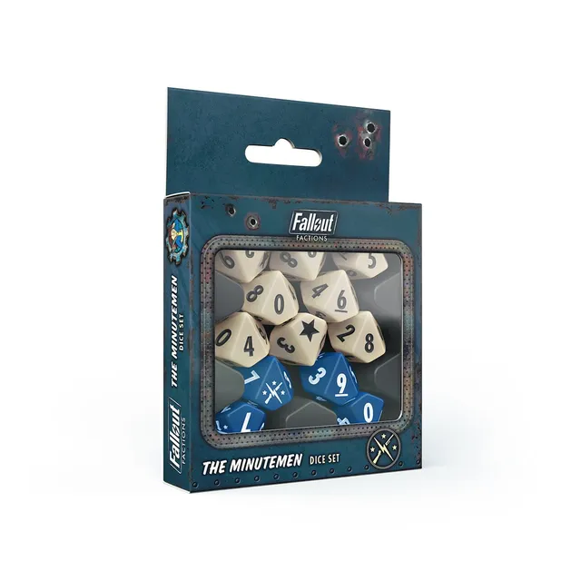 Modiphius Fallout Factions Dadi Minutemen set 12 dadi d10