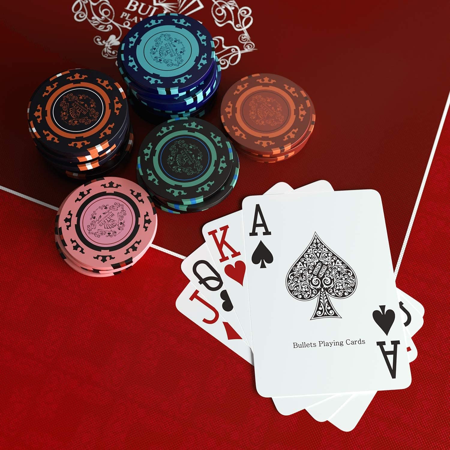 Bullets Fiches Poker Blu 25 Pezzi Clay 14 g Corrado