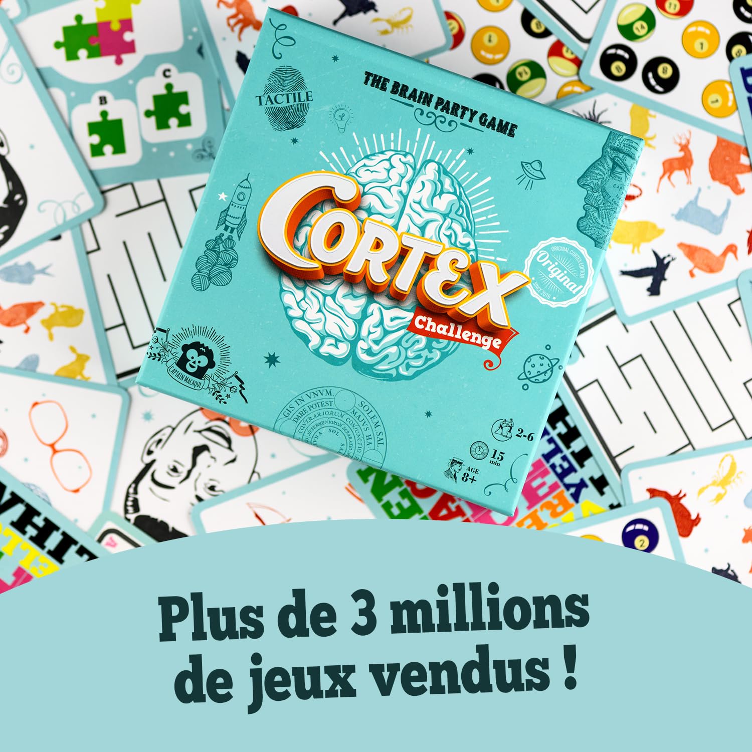 Asmodee Cortex Challenge Azzurro gioco carte cervello 2-6