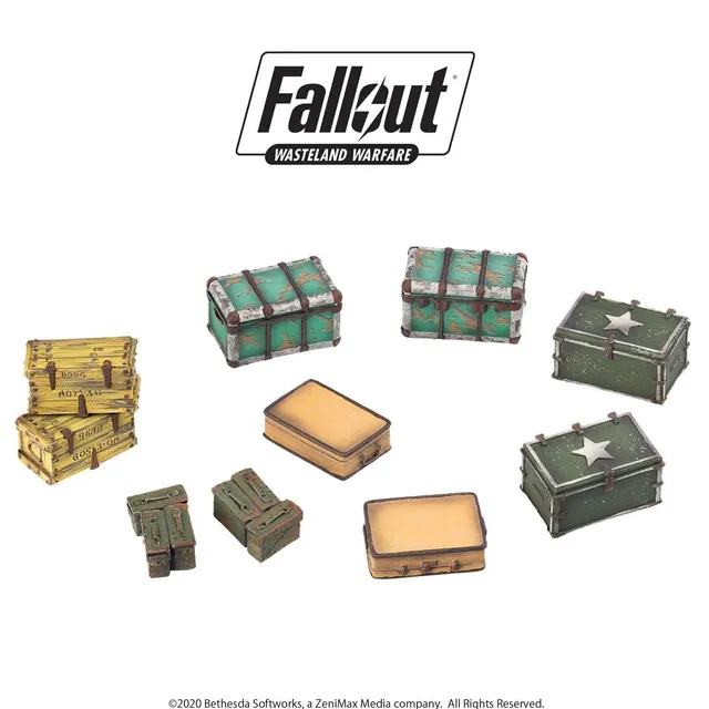 Modiphius Fallout Wasteland Warfare Scenici Cases and Crates 10pz