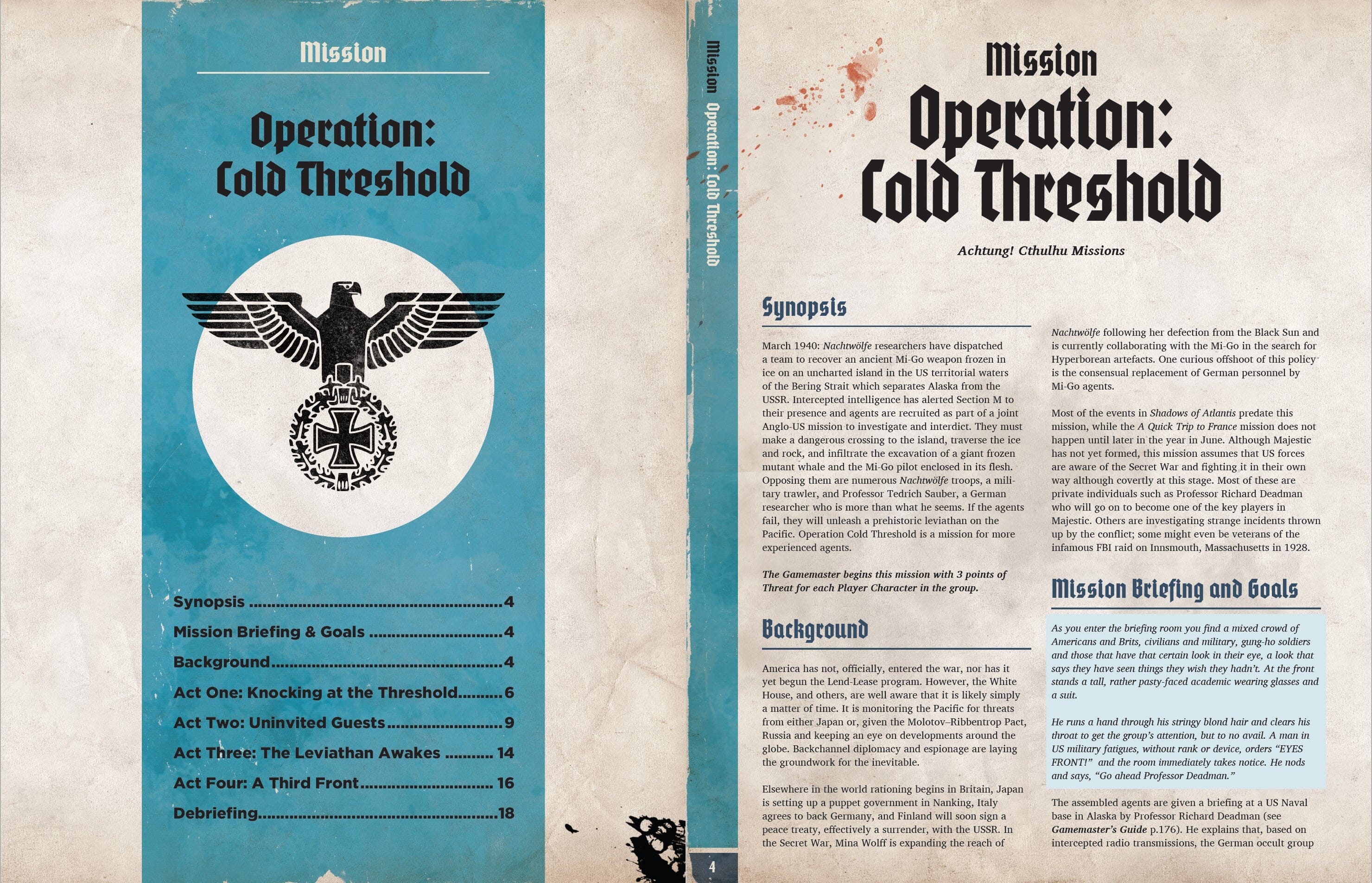 Modiphius Achtung Cthulhu Operation Cold Threshold avventura PDF