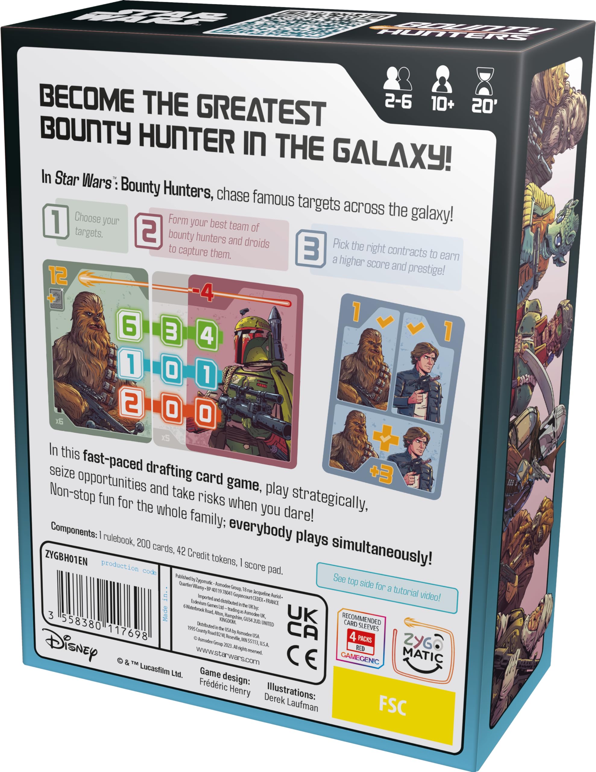Asmodee Star Wars Bounty Hunters gioco carte 2-6 giocatori