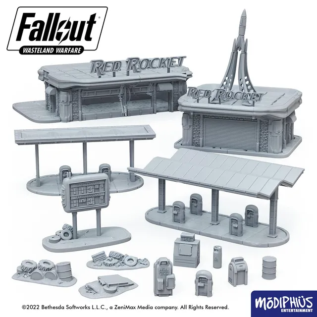 Modiphius Fallout: Wasteland Warfare Red Rocket Drive Thru file STL
